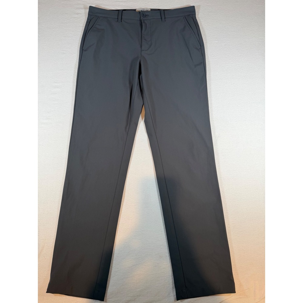 Original Penguin Mens Golf Pants 34x32 Gray Performance Flat Front Trousers